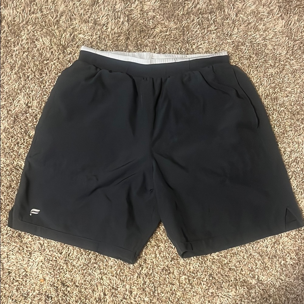 Fabletics Men's Black and Gray Athletic Shorts